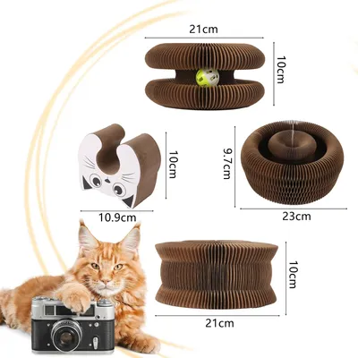 HausPets Griffoir Chat Carton Magique Pliable 2 en 1 avec Clochette HausPets Griffoir Chat Carton Magique Pliable 2 en 1 avec Clochette
