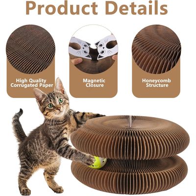 HausPets Rascador de cartón plegable 2 en 1 para gatos con campana