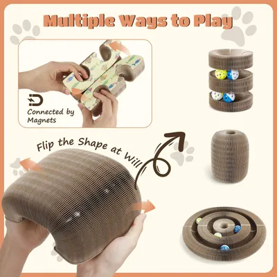 HausPets 2x Griffoir Chat Pliable Arc Magique Clochette Interactif HausPets 2x Griffoir Chat Pliable Arc Magique Clochette Interactif