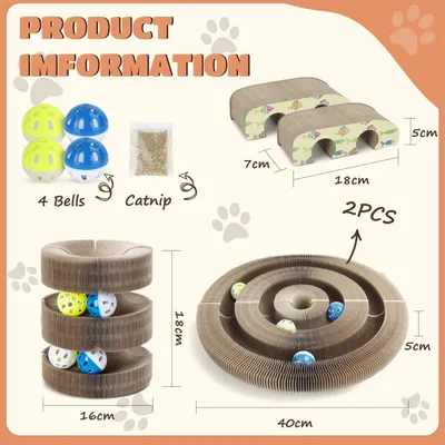 HausPets 2x Griffoir Chat Pliable Arc Magique Clochette Interactif HausPets 2x Griffoir Chat Pliable Arc Magique Clochette Interactif