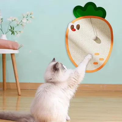 HausPets Griffoir Chat Mural Sisal Carotte avec Balle 65x43cm HausPets Griffoir Chat Mural Sisal Carotte avec Balle 65x43cm