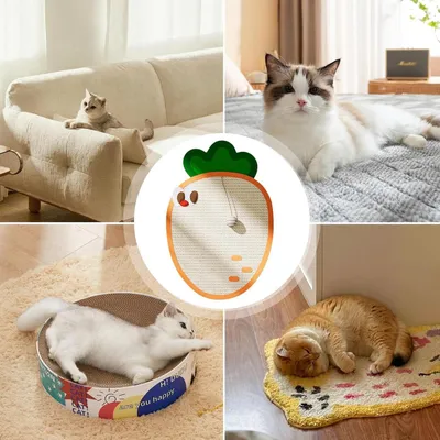 HausPets Griffoir Chat Mural Sisal Carotte avec Balle 65x43cm HausPets Griffoir Chat Mural Sisal Carotte avec Balle 65x43cm