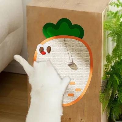 HausPets Griffoir Chat Mural Sisal Carotte avec Balle 65x43cm HausPets Griffoir Chat Mural Sisal Carotte avec Balle 65x43cm