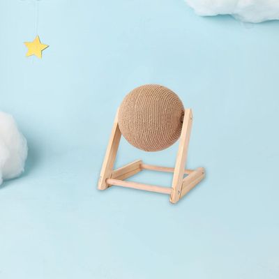 HausPets Pelota rascadora de madera maciza para gatos