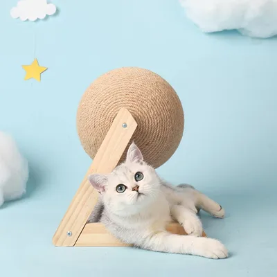 HausPets Boule à Gratter en Bois Massif pour Chat HausPets Boule à Gratter en Bois Massif pour Chat