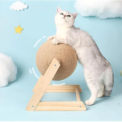 HausPets Boule à Gratter en Bois Massif pour Chat HausPets Boule à Gratter en Bois Massif pour Chat
