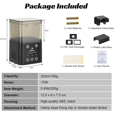 Automatischer Fischfutterautomat,320ml Automatischer Fischfutterautomat,320ml