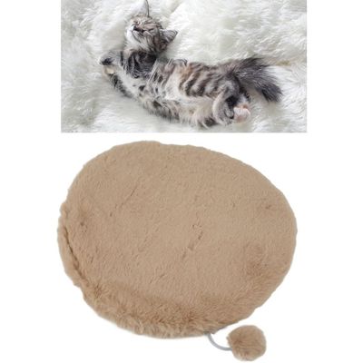 HausPets tapis rond chat chien 45cm gris antidérapant lavable machine