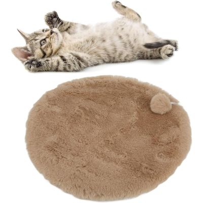 HausPets tapis rond chat chien 45cm gris antidérapant lavable machine