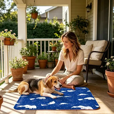 HausPets Kühlmatte Hund Katze 60x50cm Gel blau