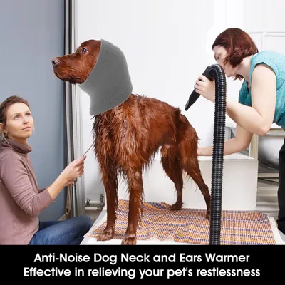 Tour de cou oreilles chien confort anxiété gris S Tour de cou oreilles chien confort anxiété gris S