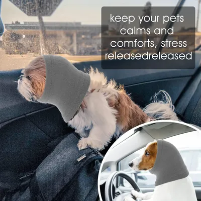 Tour de cou oreilles chien confort anxiété gris S Tour de cou oreilles chien confort anxiété gris S