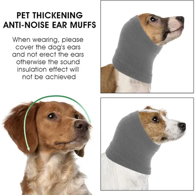 Tour de cou oreilles chien confort anxiété gris S Tour de cou oreilles chien confort anxiété gris S