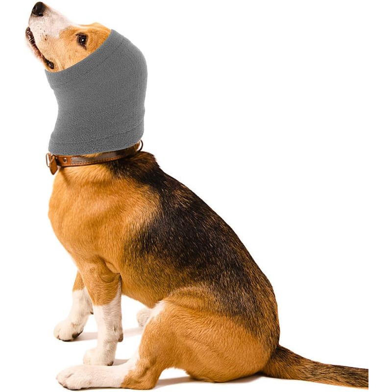 Tour de cou oreilles chien confort anxiété gris S