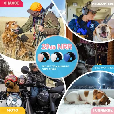 Cache oreilles chien protection auditive 29 dB NRR rose petit Cache oreilles chien protection auditive 29 dB NRR rose petit