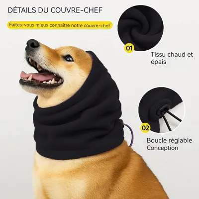 Capuche anti-bruit chien - Protège-oreilles réglable, rose M Capuche anti-bruit chien - Protège-oreilles réglable, rose M