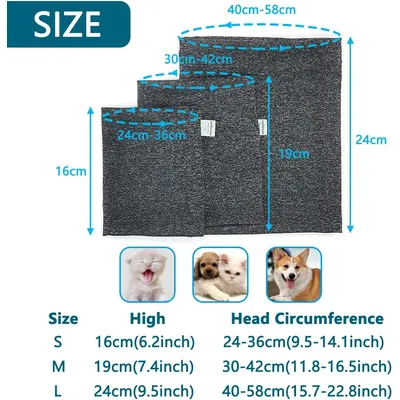 Cache oreilles chien anti bruit gris M 15x19cm Cache oreilles chien anti bruit gris M 15x19cm
