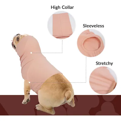Snood chien cache cou protection oreilles post opératoire rose chair XL