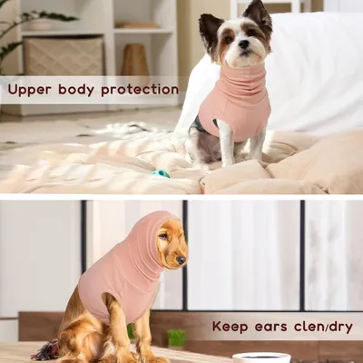 Snood chien cache cou protection oreilles post opératoire rose chair XL