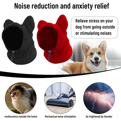 2 pièces casquette chien snood rouge noir S épais hiver 2 pièces casquette chien snood rouge noir S épais hiver