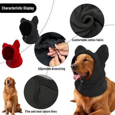 2 pièces casquette chien snood rouge noir S épais hiver 2 pièces casquette chien snood rouge noir S épais hiver
