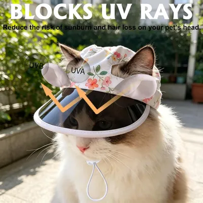 Sonnenhut Katze & Hund - UV-Schutz, Ohrenlöcher, verstellbar