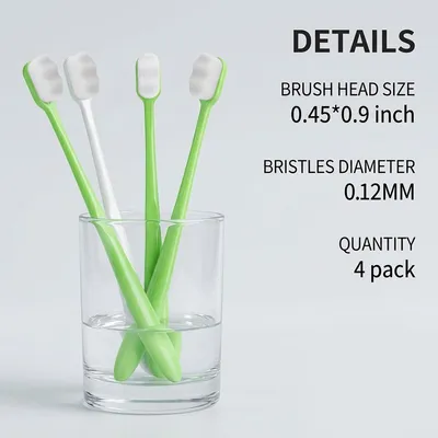HausPets Lote 4 cepillos dentales perro gato – Blanco/verde