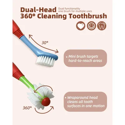 Brosse à dents double tête pour chien et chat Brosse à dents double tête pour chien et chat