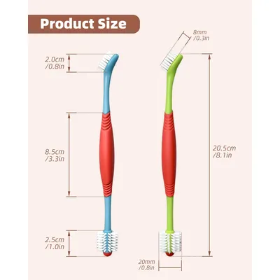 Brosse à dents double tête pour chien et chat Brosse à dents double tête pour chien et chat