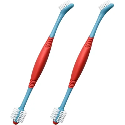 2 brosses double tête chien – Nettoyage 360° – Bleu 2 brosses double tête chien – Nettoyage 360° – Bleu
