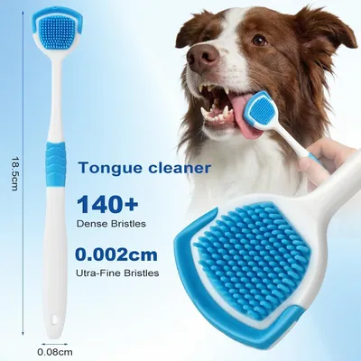 8 brosses à dents chien – Triple tête + doigts – Anti-plaque 8 brosses à dents chien – Triple tête + doigts – Anti-plaque