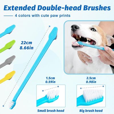 HausPets Cepillo de dientes para perros – Kit de limpieza dental 360°