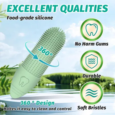 HausPets 2 cepillos dentales perro silicona 360° duradero HausPets 2 cepillos dentales perro silicona 360° duradero