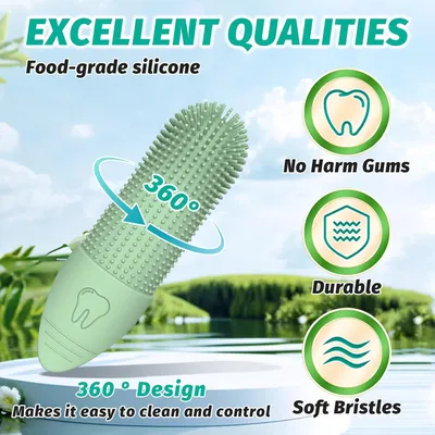 2 brosses à dents chien – Silicone durable – Design 360° 2 brosses à dents chien – Silicone durable – Design 360°