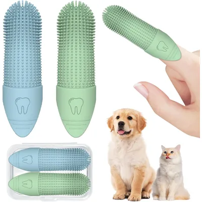 2 brosses à dents chien – Silicone durable – Design 360° 2 brosses à dents chien – Silicone durable – Design 360°