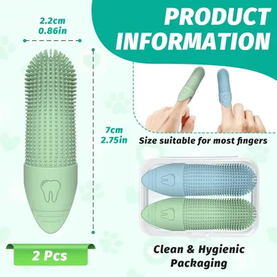2 brosses à dents chien – Silicone durable – Design 360° 2 brosses à dents chien – Silicone durable – Design 360°