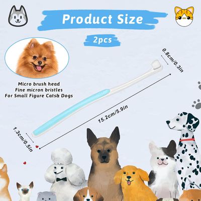 HausPets Juego de 2 cepillos de dientes para perros y gatos