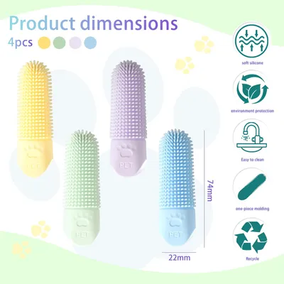 Ensemble de brosses à dents en silicone pour chiens et chats Ensemble de brosses à dents en silicone pour chiens et chats