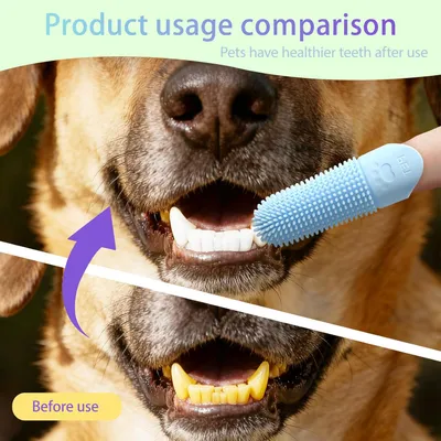 Ensemble de brosses à dents en silicone pour chiens et chats Ensemble de brosses à dents en silicone pour chiens et chats