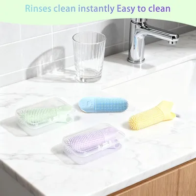 Ensemble de brosses à dents en silicone pour chiens et chats Ensemble de brosses à dents en silicone pour chiens et chats
