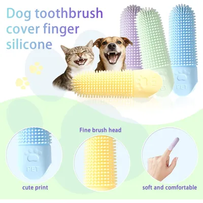 Ensemble de brosses à dents en silicone pour chiens et chats Ensemble de brosses à dents en silicone pour chiens et chats