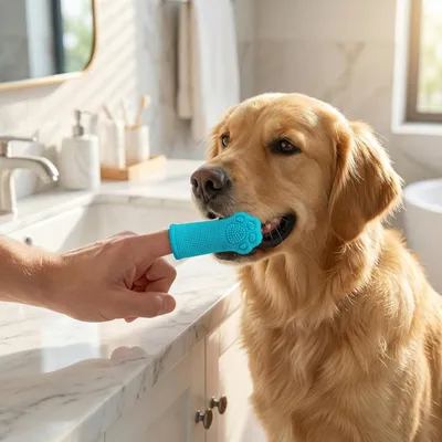 4 brosses à doigts silicone chien chat – Boîte rangement 4 brosses à doigts silicone chien chat – Boîte rangement