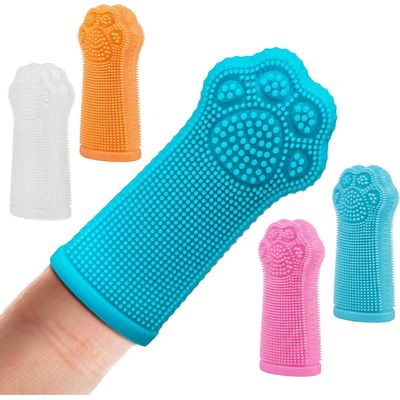 4 brosses à doigts silicone chien chat – Boîte rangement
