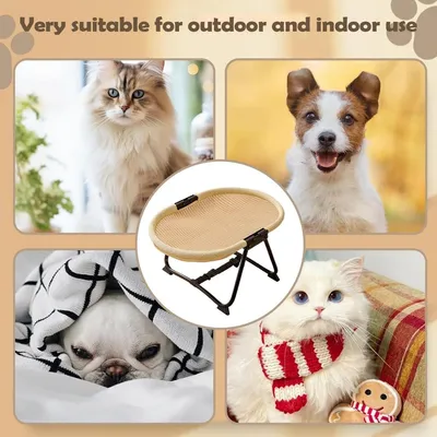 HausPets Erhöhtes Hundebett Hängematte 57x41x26cm khaki klappbar rutschfest HausPets Erhöhtes Hundebett Hängematte 57x41x26cm khaki klappbar rutschfest