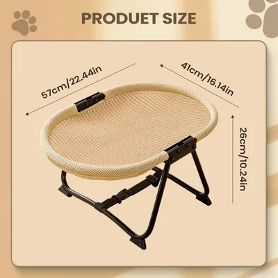 HausPets Erhöhtes Hundebett Hängematte 57x41x26cm khaki klappbar rutschfest HausPets Erhöhtes Hundebett Hängematte 57x41x26cm khaki klappbar rutschfest