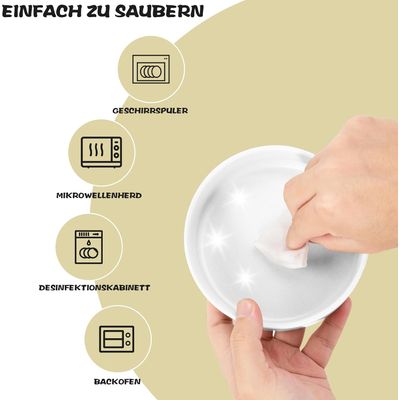 HausPets Comedero perro 2 cuencos cerámica 400 ml – Blanco