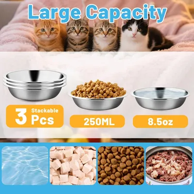elzle Gamelle Chiens Chats Inoxydable, Passe Lave-Vaisselle, Empilable elzle Gamelle Chiens Chats Inoxydable, Passe Lave-Vaisselle, Empilable