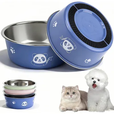 HausPets Lote 4 comederos gato acero 14 cm – 4 colores