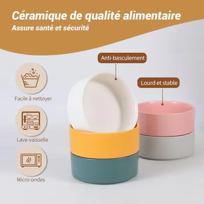 Gamelles surélevées céramique Blanche Support, gamelles surélevées Chats en Gamelles surélevées céramique Blanche Support, gamelles surélevées Chats en