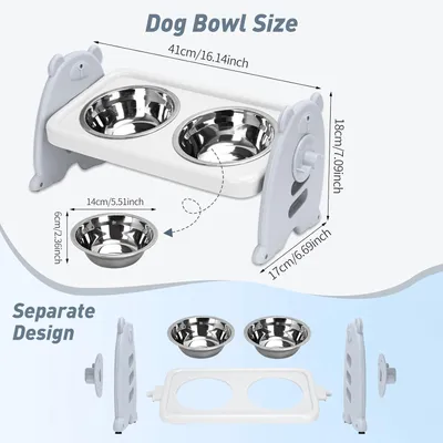 Gamelles surélevées réglables 3 2 gamelles inoxydable animaux compagnie, en Gamelles surélevées réglables 3 2 gamelles inoxydable animaux compagnie, en